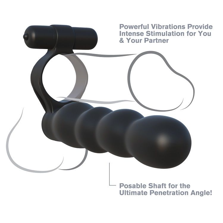 FANTASY C-RINGZ - DOPPIO PENETRATORE POSABILE – Cockring con vibrazione – foto 2