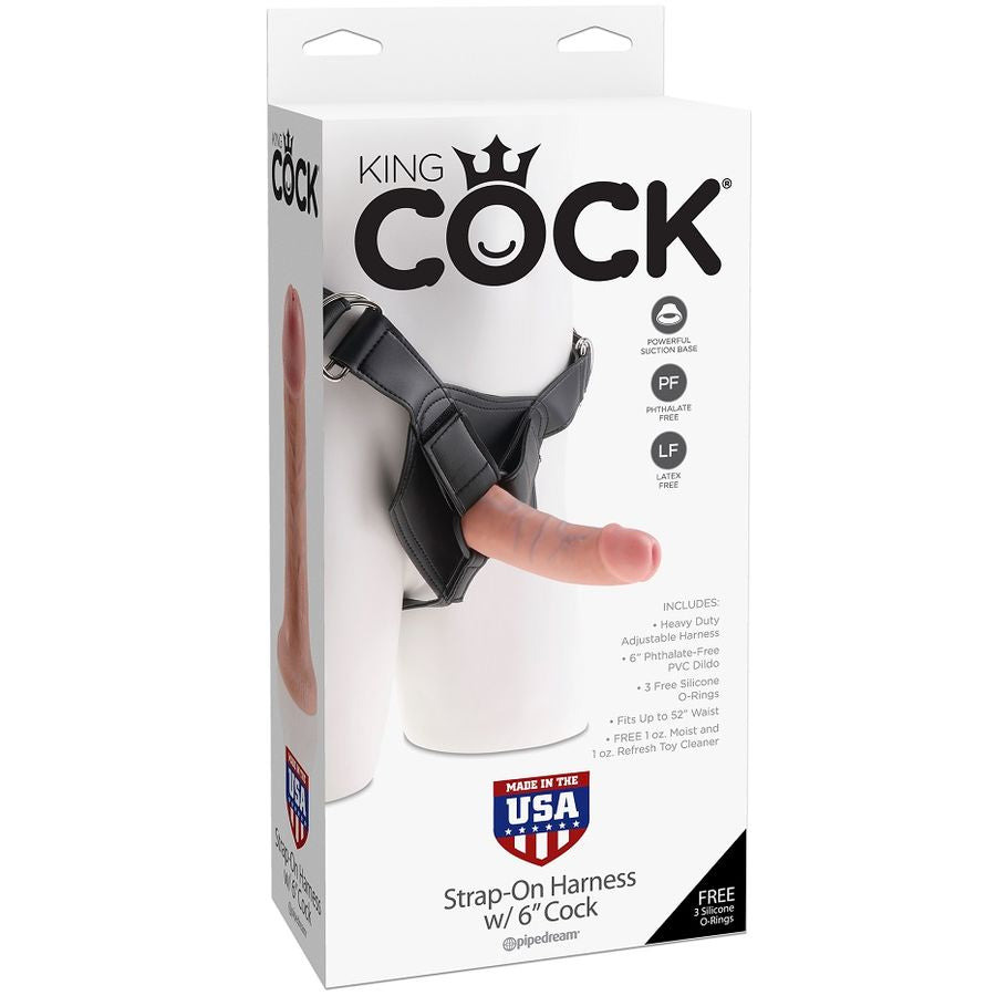 KING COCK - IMBRACATURA PER CAZZO KING CON PENE REALISTICO 15,20 CM – Vibratori realistici
