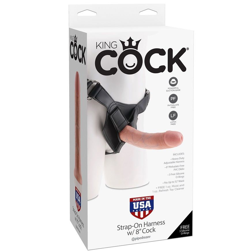 KING COCK - IMBRACATURA PER CAZZO KING CON PENE NATURALE REALISTICO 20,3 CM – Falli senza vibrazioni
