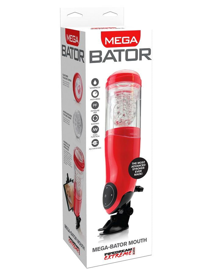EXTREME TOYZ - PDX MEGA BATOR USB MASTURBATORE MASCHIO BOCCA ROSSO – Masturbatore automatico – foto 2
