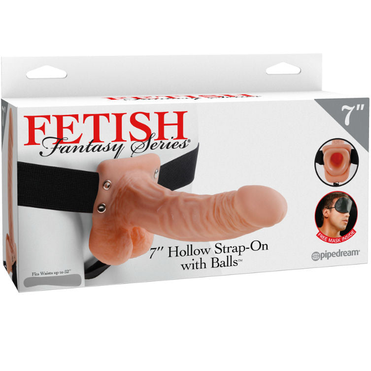 FETISH FANTASY SERIES - SERIES 7 HOLLOW STRAP-ON CON SFERE 17.8CM CARNE – Imbracature senza vibrazioni
