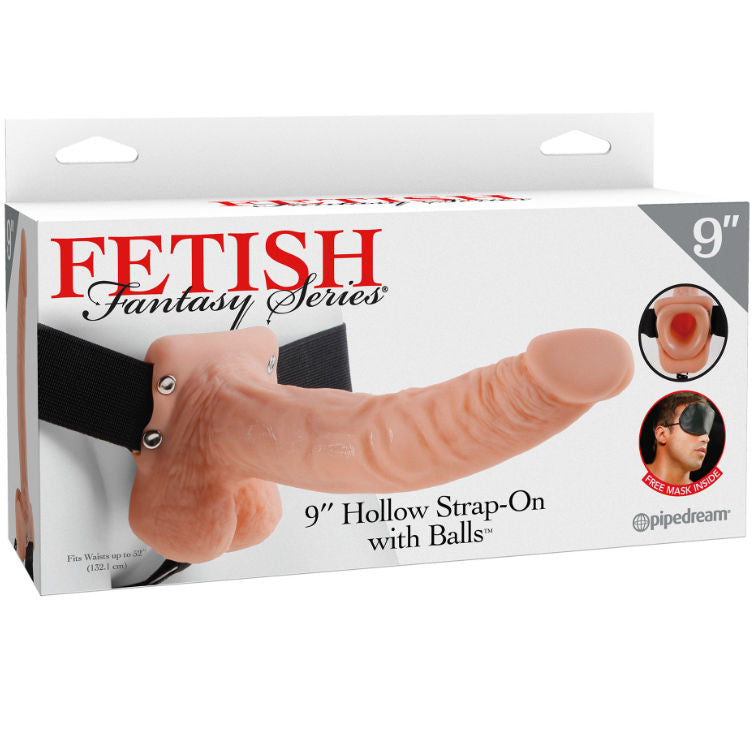 FETISH FANTASY SERIES - SERIES 9 HOLLOW STRAP-ON CON SFERE 22.9CM CARNE – Imbracature senza vibrazioni