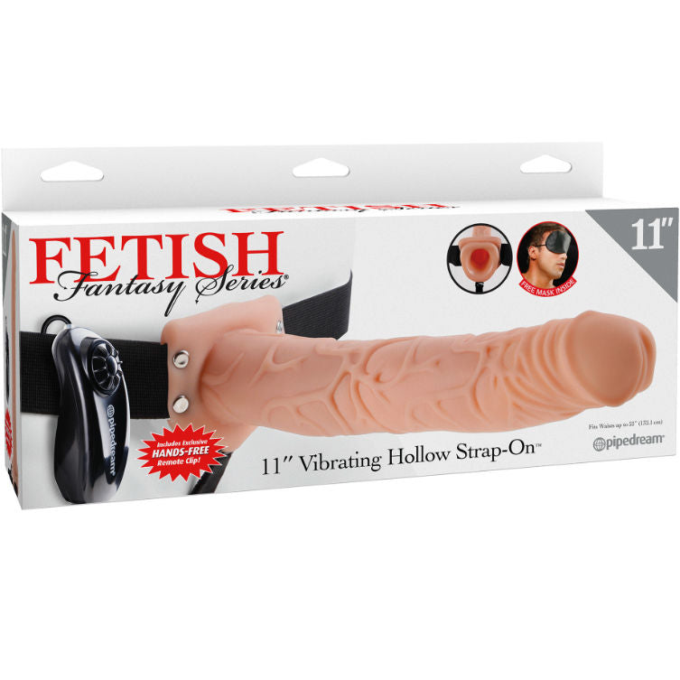 FETISH FANTASY SERIES - SERIES 11 HOLLOW STRAP-ON VIBRANTE CON SFERE 27.9CM CARNE – Estensore del pene con imbracatura