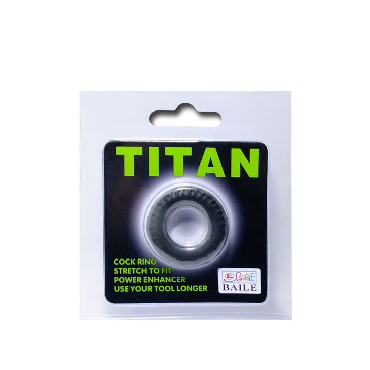 BAILE - COCKRING TITAN NERO VERDE 2 CM – Cockring senza vibrazione – foto 5