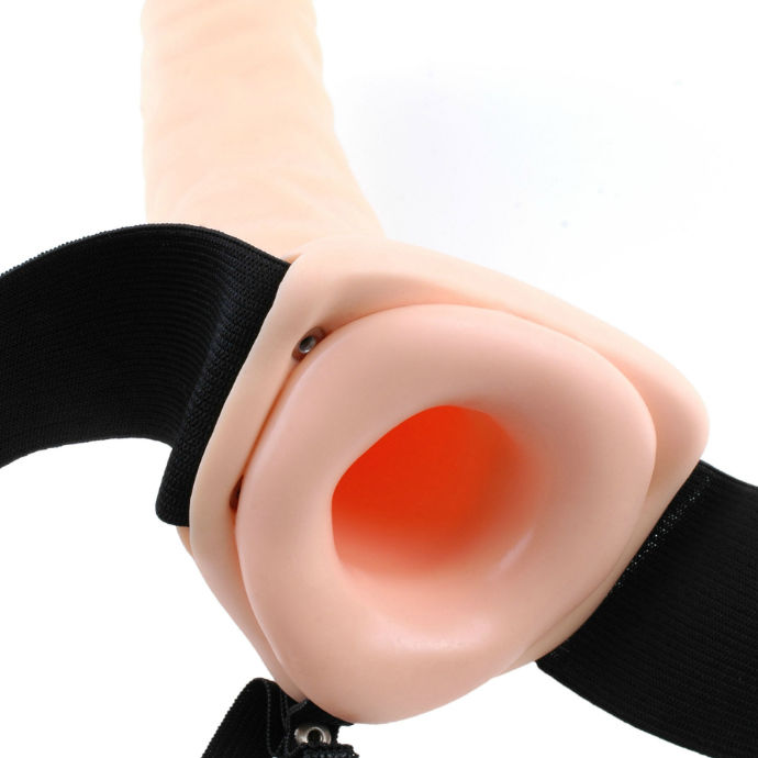 FETISH FANTASY SERIES - 19 CM STRAP-ON CAVO VIBRANTE MARRONE – Estensore del pene con imbracatura – foto 5