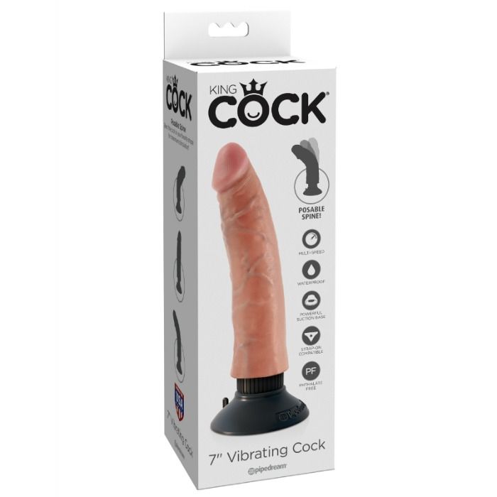 KING COCK - DILDO VIBRATORE 17.78 CM NATURALE – Vibratori realistici – foto 2