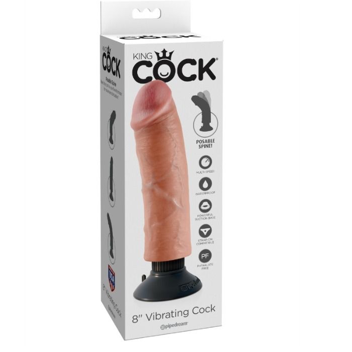 KING COCK - DILDO VIBRATORE 20.32 CM NATURALE – Vibratori realistici – foto 2