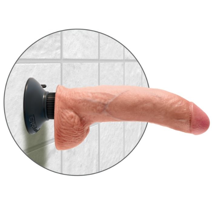 KING COCK - DILDO VIBRATORE CON TESTICOLI 23 CM NATURALE – Vibratori realistici – foto 3