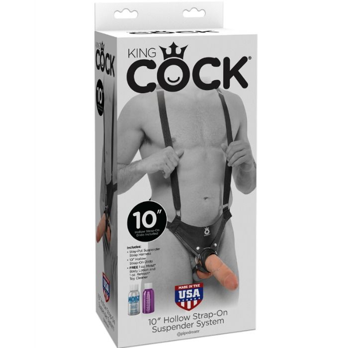 KING COCK - 25,5 CM CAVO CINTURINO CON SOSPENSIONE SISTEMA CARNE – Estensore del pene con imbracatura – foto 2