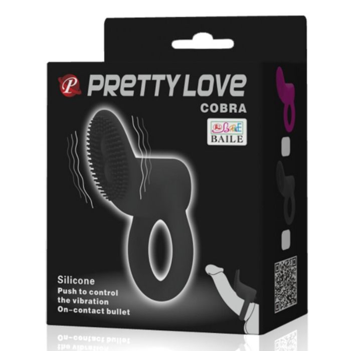 PRETTY LOVE - COBRA ANELLO VIBRATORE NERO – Cockring con vibrazione – foto 7
