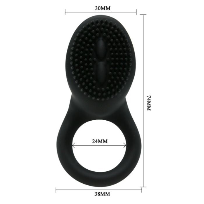 PRETTY LOVE - COBRA ANELLO VIBRATORE NERO – Cockring con vibrazione – foto 5