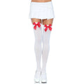 LEG AVENUE - CALZAMAGLIA IN NYLON CON FIOCCO BIANCO/ROSSO – Calzini