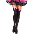 LEG AVENUE - CALZAMAGLIA IN NYLON CON FIOCCO NERO/ROSA – Calzini