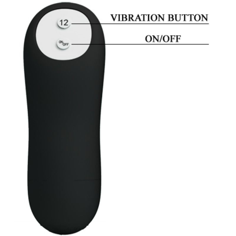 PRETTY LOVE - PLUG ANALE IN SILICONE FORMA DEL PENE E 12 MODALIT DI VIBRAZIONE NERO – Vibratori anali – foto 5