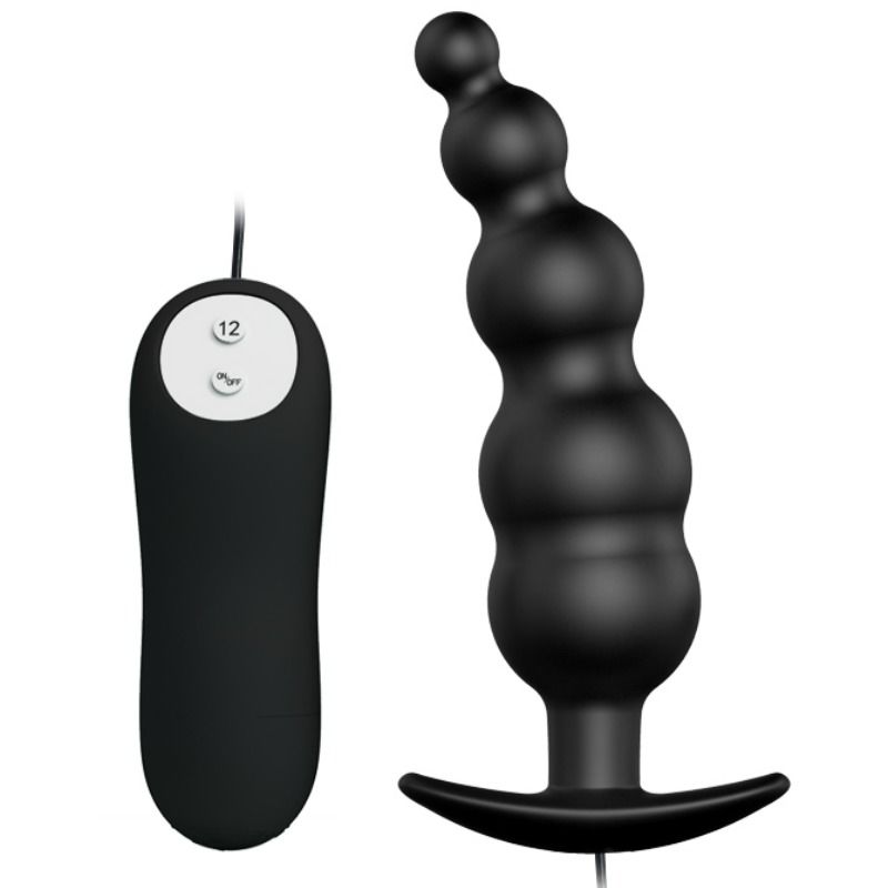 PRETTY LOVE - PLUG ANALE IN SILICONE EXTRA STIMOLAZIONE E 12 MODALIT DI VIBRAZIONE NERO – Vibratori anali