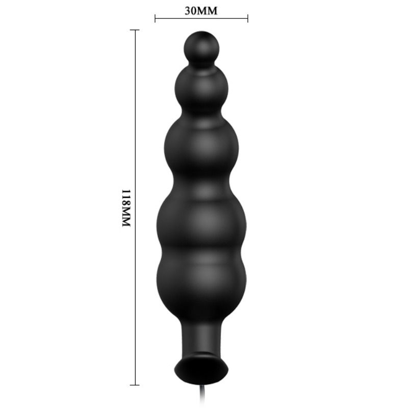 PRETTY LOVE - PLUG ANALE IN SILICONE EXTRA STIMOLAZIONE E 12 MODALIT DI VIBRAZIONE NERO – Vibratori anali – foto 5