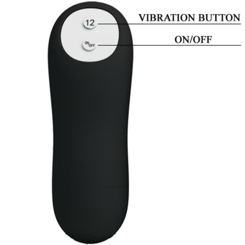 PRETTY LOVE - PLUG ANALE IN SILICONE EXTRA STIMOLAZIONE E 12 MODALIT DI VIBRAZIONE NERO – Vibratori anali – foto 6