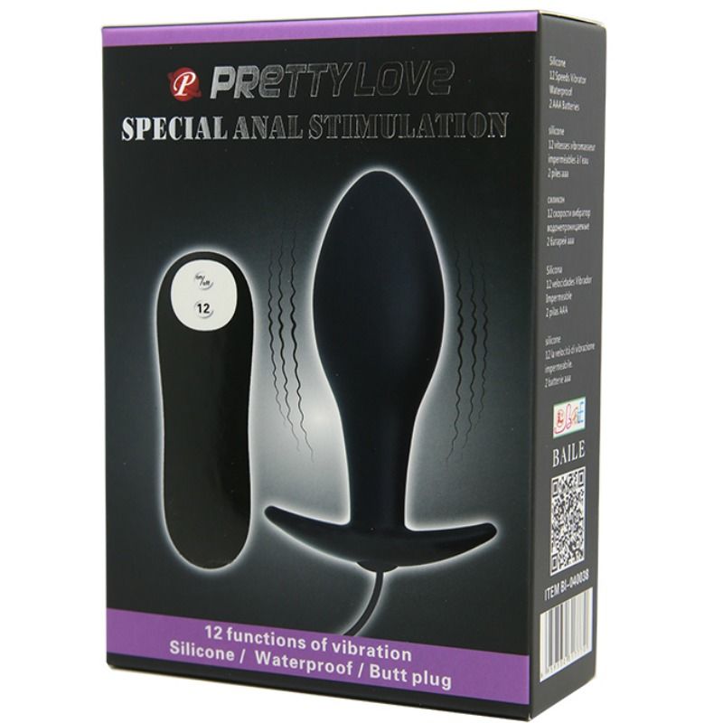 PRETTY LOVE - PLUG ANALE ANCORANTE IN SILICONE 12 MODALIT DI VIBRAZIONE NERO – Vibratori anali – foto 3