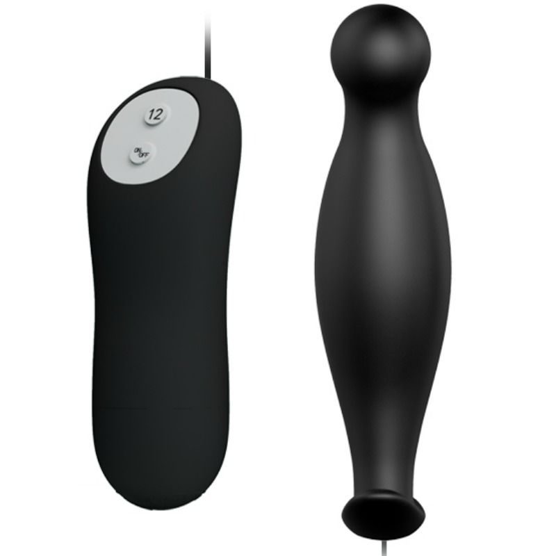 PRETTY LOVE - PLUG ANALE IN SILICONE 12 MODALIT DI VIBRAZIONE NERO – Tappi anali – foto 2