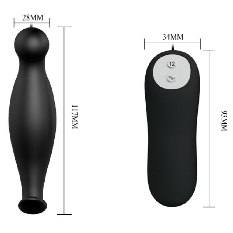 PRETTY LOVE - PLUG ANALE IN SILICONE 12 MODALIT DI VIBRAZIONE NERO – Tappi anali – foto 4