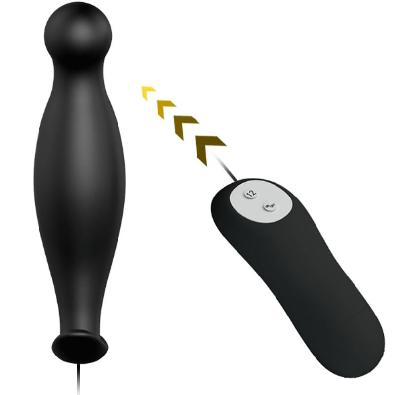 PRETTY LOVE - PLUG ANALE IN SILICONE 12 MODALIT DI VIBRAZIONE NERO – Tappi anali – foto 8