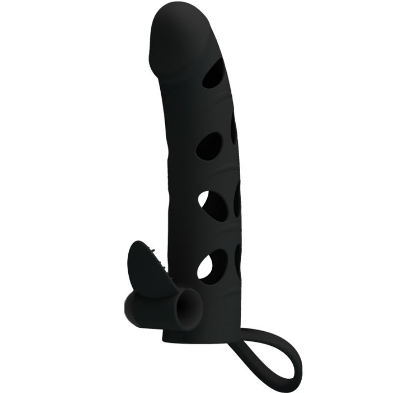 PRETTY LOVE - COPERTURA IN SILICONE CON VIBRAZIONE 15.2 CM – Copri pene con estensione