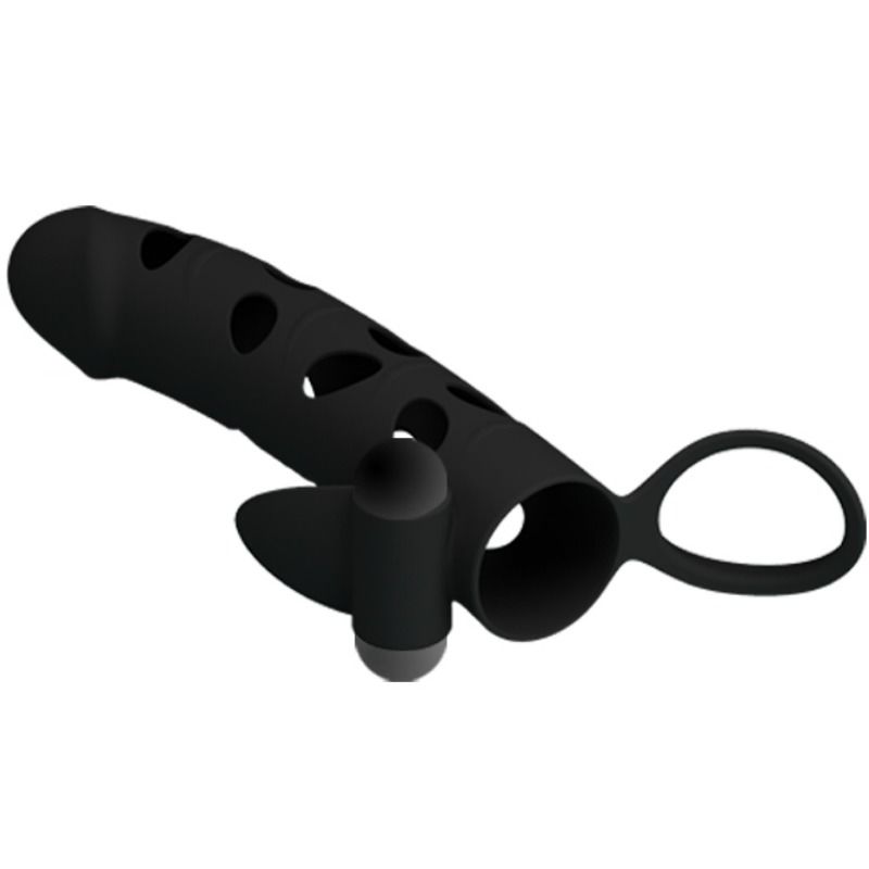 PRETTY LOVE - COPERTURA IN SILICONE CON VIBRAZIONE 15.2 CM – Copri pene con estensione – foto 3