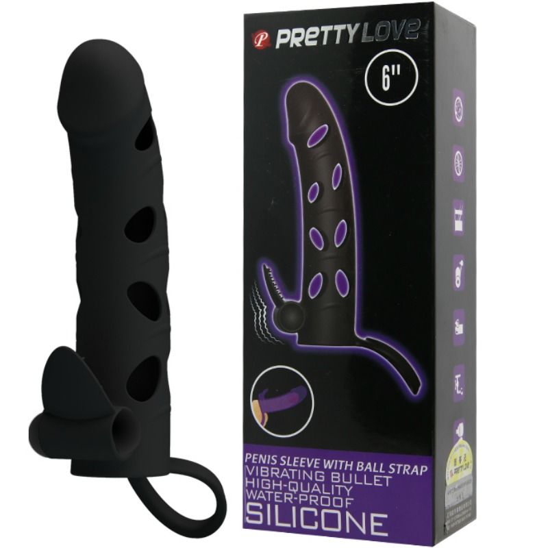 PRETTY LOVE - COPERTURA IN SILICONE CON VIBRAZIONE 15.2 CM – Copri pene con estensione – foto 8