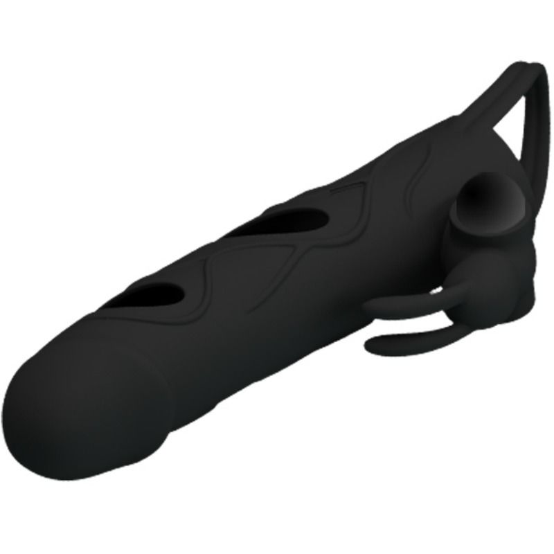 PRETTY LOVE - COPERTURA IN SILICONE CON VIBRAZIONE 14 CM 1.0 – Copri pene con estensione – foto 3