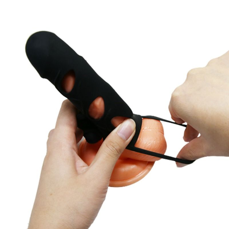 PRETTY LOVE - COPERTURA IN SILICONE CON VIBRAZIONE 14 CM 1.0 – Copri pene con estensione – foto 5