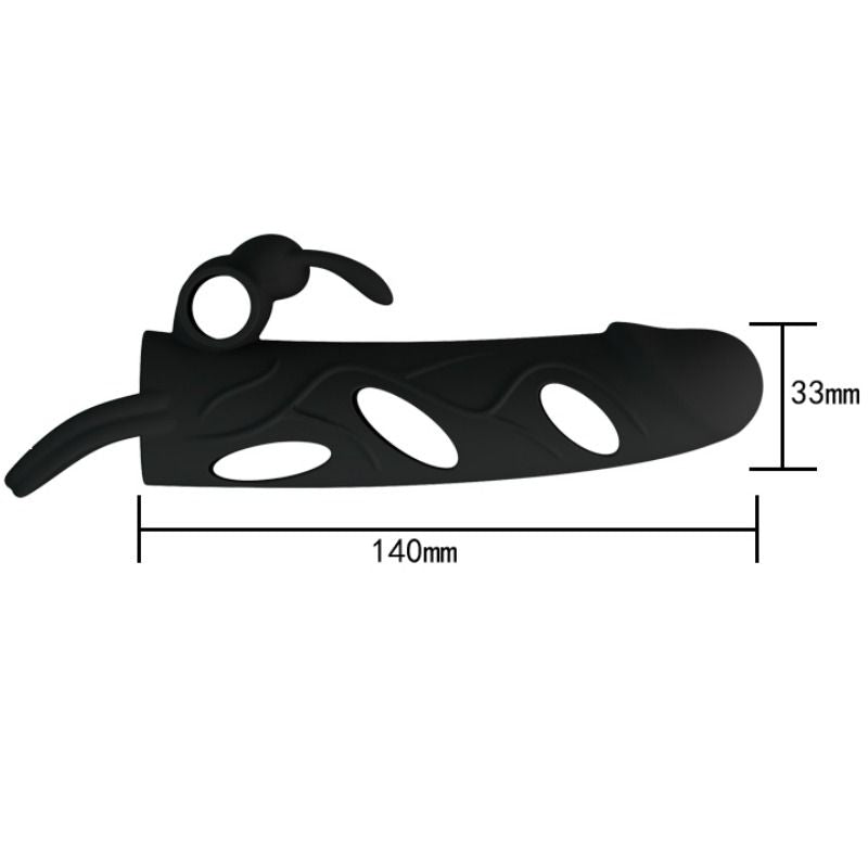PRETTY LOVE - COPERTURA IN SILICONE CON VIBRAZIONE 14 CM 1.0 – Copri pene con estensione – foto 6