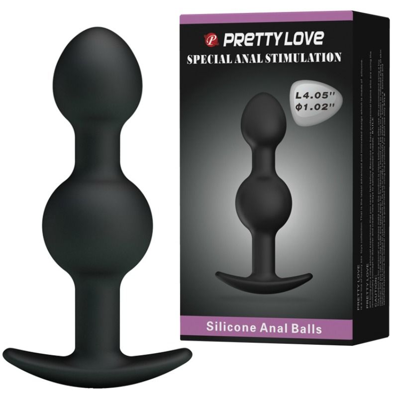 PRETTY LOVE - SFERE ANALI IN SILICONE PER STIMOLAZIONE SPECIALE 10.3 CM NERO – Doccia anale – foto 2