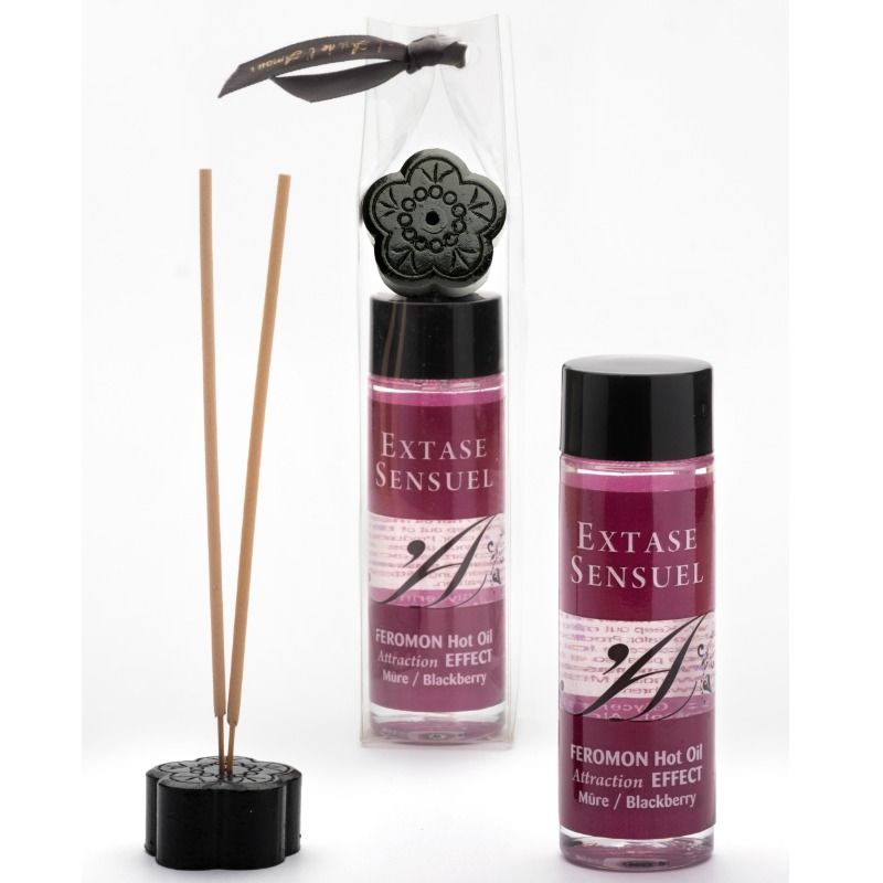 EXTASE SENSUAL - OLIO DA MASSAGGIO EFFETTO RISCALDANTE AI FEROMONI DI MORA 100 ML – Con effetto termico – foto 2