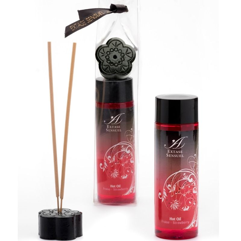 EXTASE SENSUAL - OLIO CALORE STIMOLANTE ALLA FRAGOLA 100 ML – Con effetto termico
