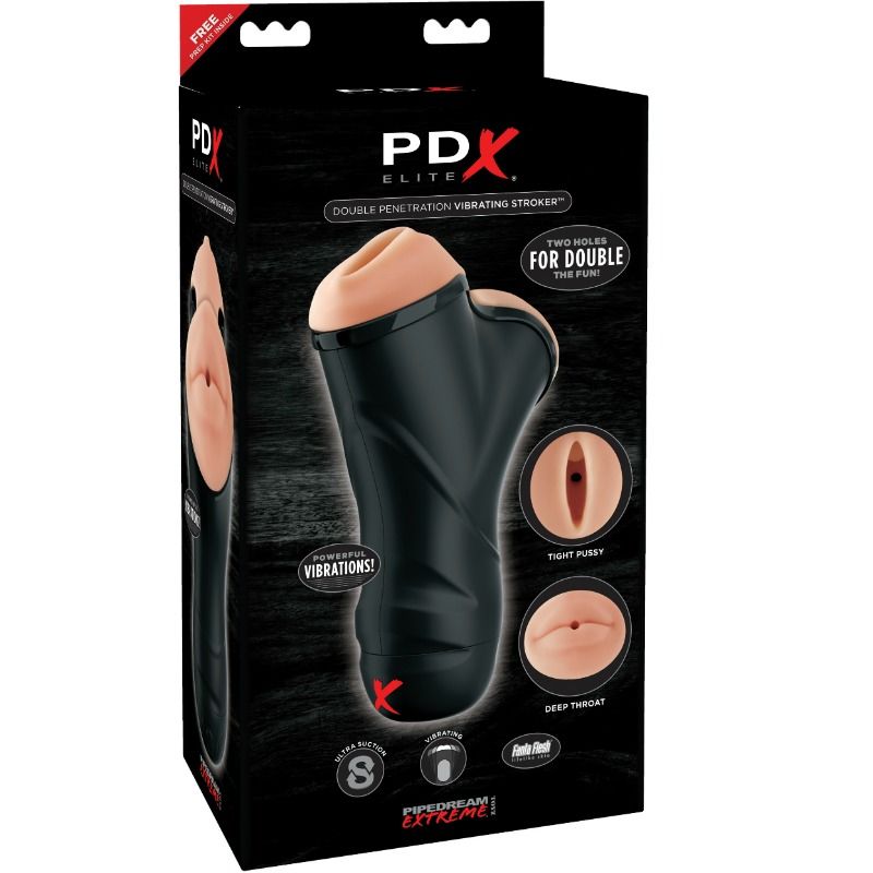 PDX ELITE - STROKER VIBRANTE A DOPPIA PENETRAZIONE – Vagine con vibrazione