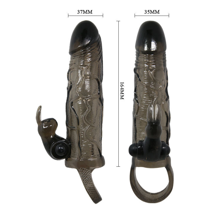 BAILE - COPERTURA PENE UOMO CORAGGIOSO CON CONIGLIO NERO 16.5 CM – Copri pene con estensione – foto 5