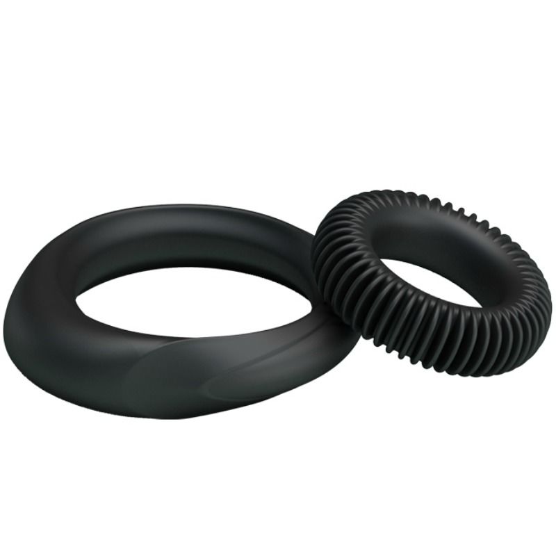 BAILE - KIT 2 ANELLI IN SILICONE RING MANHOOD – Cockring senza vibrazione – foto 4