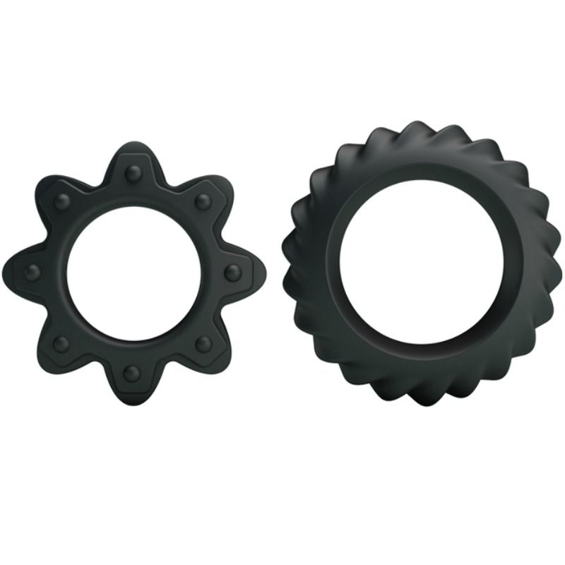 BAILE - KIT 2 ANELLI FIORITI IN SILICONE – Cockring senza vibrazione – foto 2