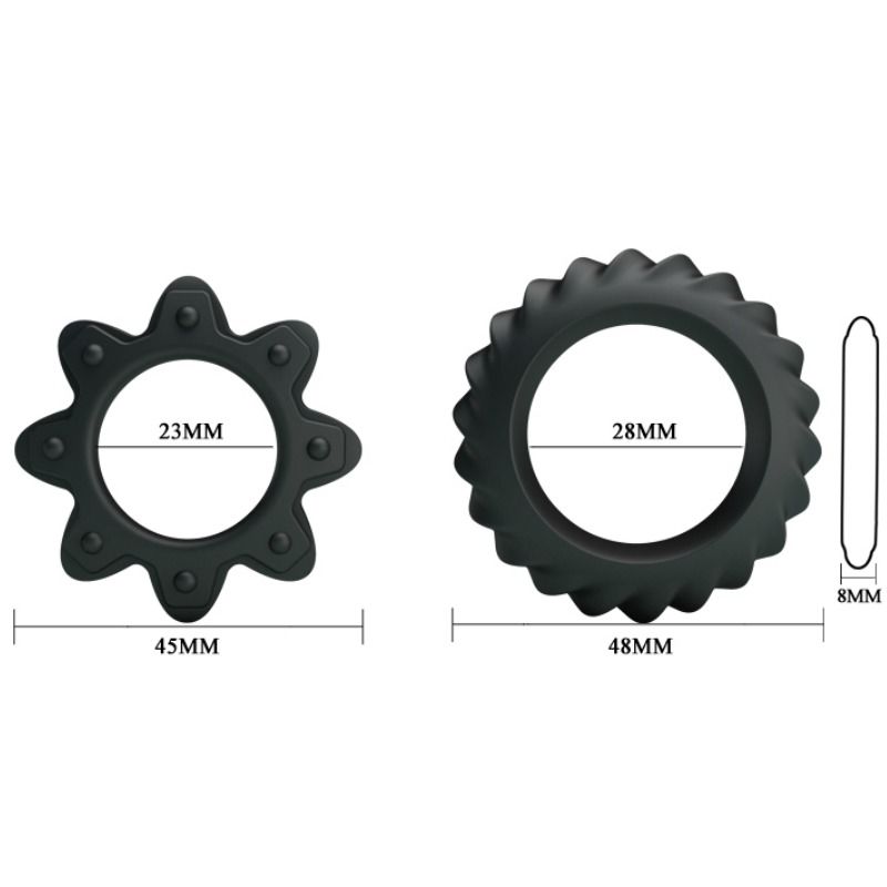 BAILE - KIT 2 ANELLI FIORITI IN SILICONE – Cockring senza vibrazione – foto 5