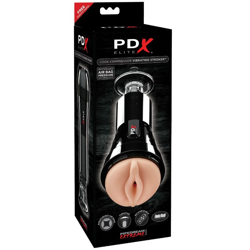 PDX ELITE - MASTURBATORE CON VIBRAZIONE ED EFFETTO COMPRESSORE – Vari masturbatori