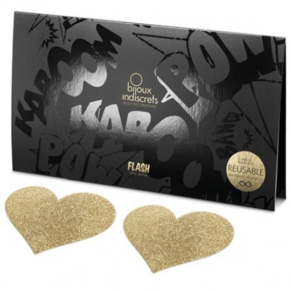 BIJOUX INDISCRETS - COPRI CAPEZZOLI FLASH CUORE DORATO – Fodere – foto 4