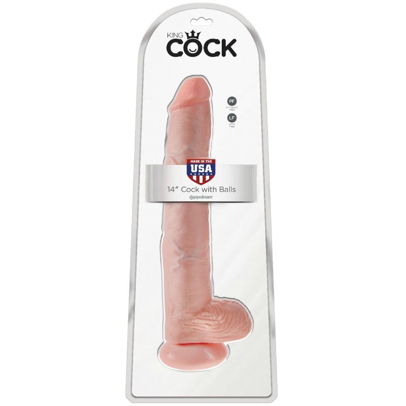 KING COCK - DILDO CON SFERE 35.6 CM CARNE – Peni realistici – foto 3