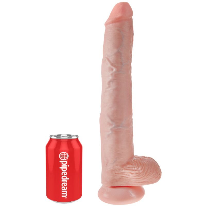 KING COCK - DILDO CON SFERE 35.6 CM CARNE – Peni realistici