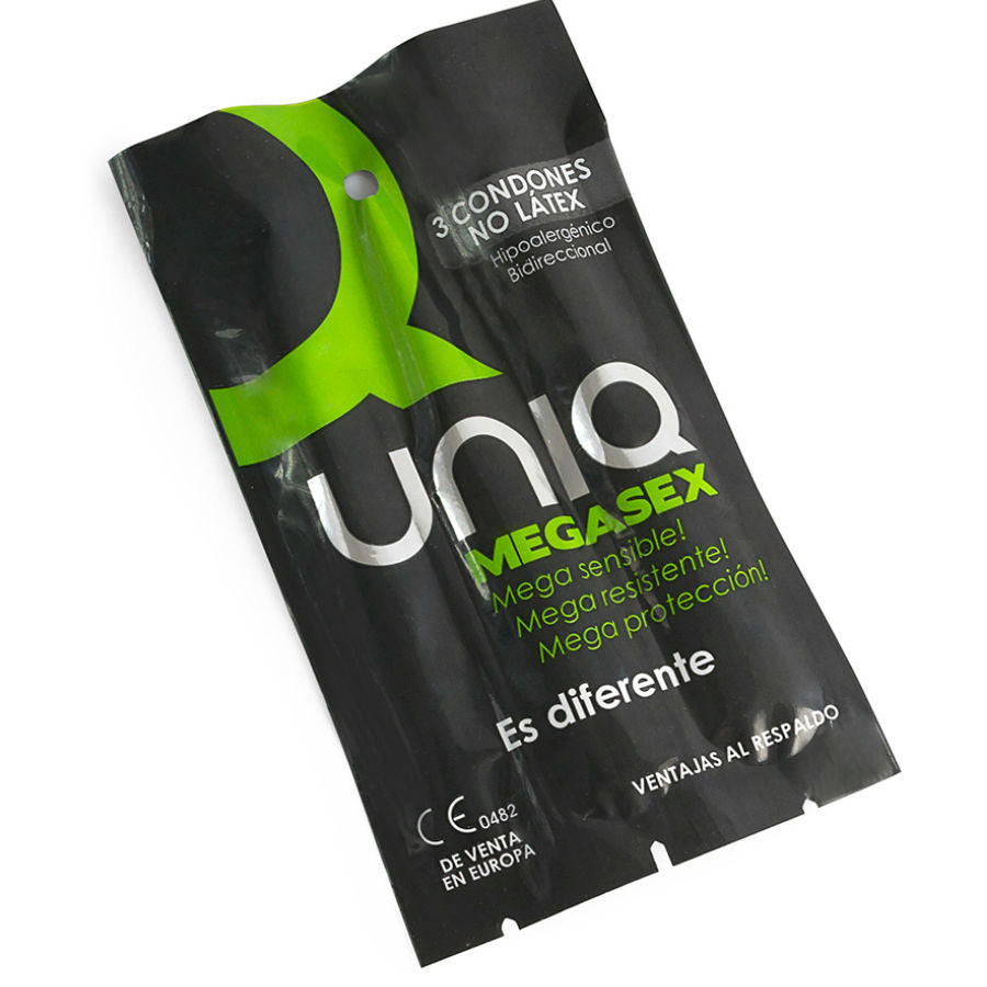 UNIQ - MEGASEX LATEX FREE SENSITIVE CONDOMS 3 UNITS – Senza latex
