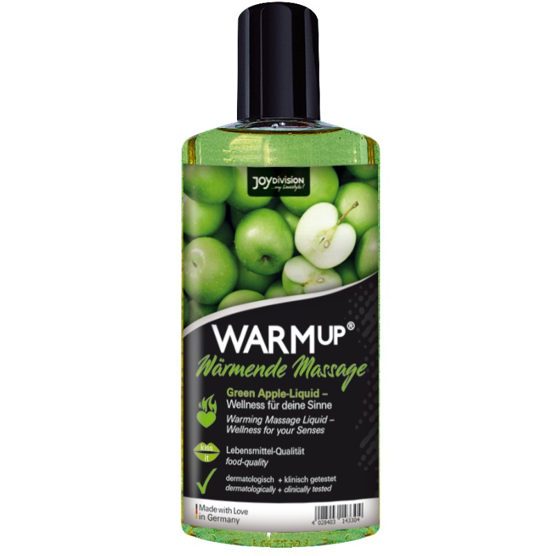 JOYDIVISION WARMUP - OLIO DA MASSAGGIO RISCALDANTE ALLA MELA VERDE - 150 ML – Con effetto termico