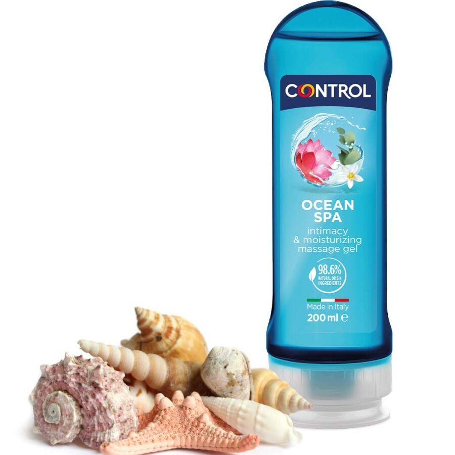 CONTROL - 2 EN 1 MASSAGGIO E PIACERE MARE MEDITERRANEO 200 ML – Oli da massaggio non aromatizzati