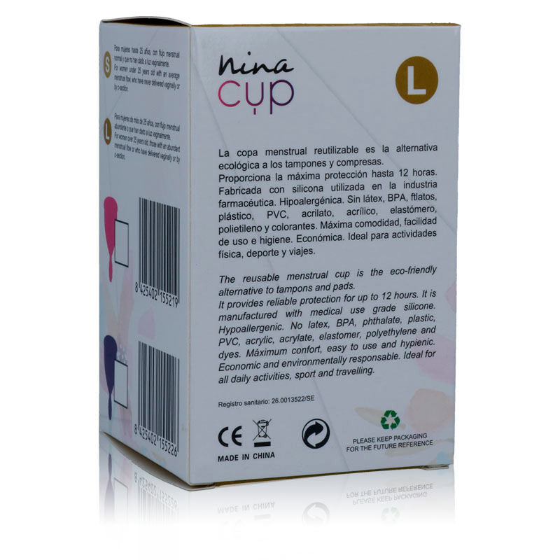 NINA KIKÍ - COPPA MESTRUALE ROSA - TAGLIA L – Coppa vaginale – foto 6