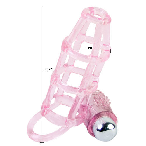 BAILE - COPERTURA E ANELLO IN SILICONE DOLCI 10 RITMI PER IL PENE ROSA – Copri pene con estensione – foto 2