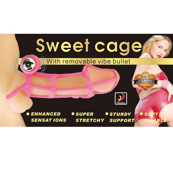 BAILE - COPERTURA E ANELLO IN SILICONE DOLCI 10 RITMI PER IL PENE ROSA – Copri pene con estensione – foto 4