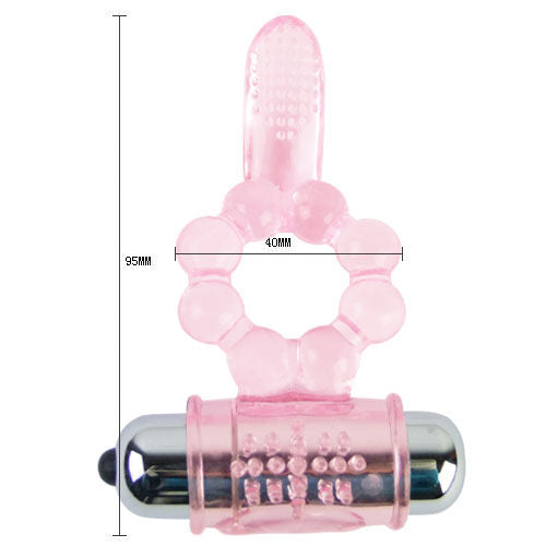 BAILE - ANELLO IN SILICONE 10 RITMI DI LINGUA CON VIBRAZIONE ROSA – Cockring con vibrazione – foto 2